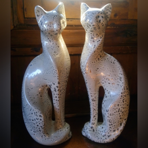 2 semese cats vintage collectible ceramic signed - Picture 9 of 11